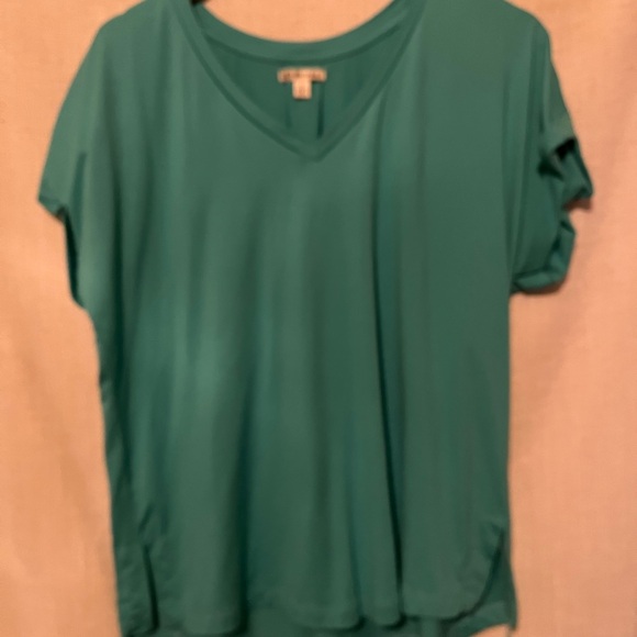 Versona Teal V-Neck Women's T-Shirt Size L - Picture 1 of 5